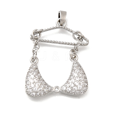 Brass Micro Pave Cubic Zirconia Charms KK-P336-03B-P-1