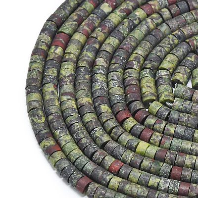 Natural Dragon Blood Jasper Beads Strands G-P575-B21-4x2mm-1