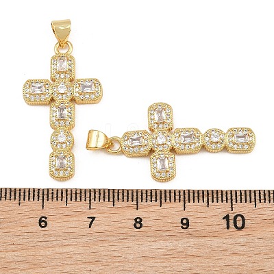 Brass Micro Pave Cubic Zirconia Pendants CU-CBADC6C-12G-02-1