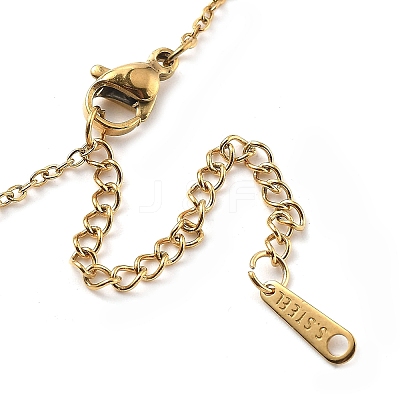 Heart 304 Stainless Steel Cat Eye Pendant Necklaces for Women NJEW-D288-06G-1