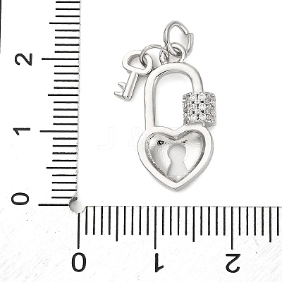 Rack Plating Brass Micro Pave Cubic Zirconia Pendants KK-M021-09P-1