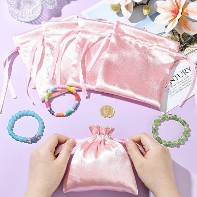 Satin Cloth Drawstring Pouches with Flower ST-CJ0048-001C-1