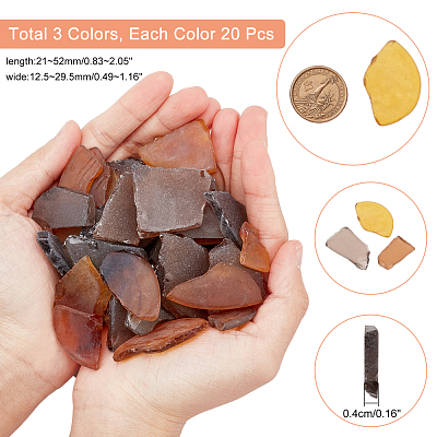 60Pcs 3 Colors Matte Mosaic Tiles Glass Cabochons DIY-NB0006-30-1