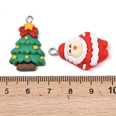 Christmas Opaque Resin Pendants RESI-I350-01-1