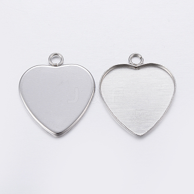Non-Tarnish 201 Stainless Steel Pendant Cabochon Settings X-STAS-P198-13A-1