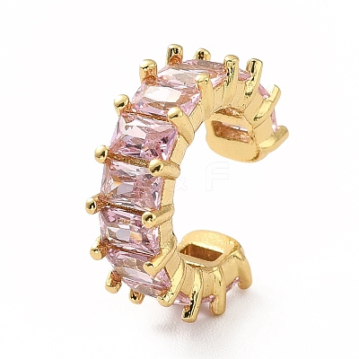 Cubic Zirconia Tennis Cuff Earrings LS-EJEW-K093-09G-04-1