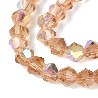 AB Color Plated Transparent Glass Beads Strands GLAA-G127-01-02G-1