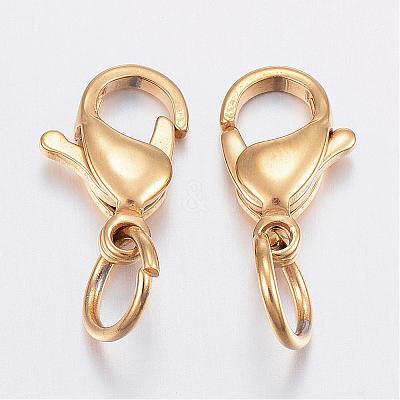Ion Plating(IP) 304 Stainless Steel Lobster Claw Clasps STAS-P139-A13-G-1