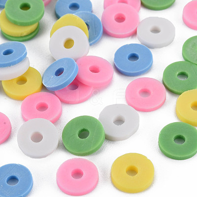 Handmade Polymer Clay Beads Strands CLAY-R089-8mm-T012-1