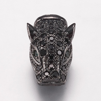 Brass Micro Pave Cubic Zirconia Beads ZIRC-G139-24B-1
