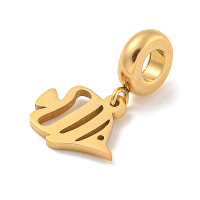 304 Stainless Steel European Dangle Charms STAS-U005-17G-1