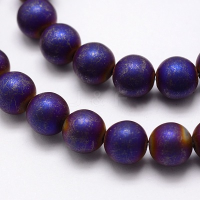 Electroplate Non-magnetic Synthetic Hematite Beads Strands G-R363-6mm-04-1