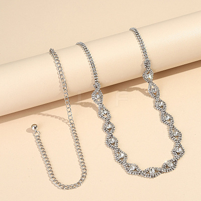 Alloy Crystal Rhinestone Horse Eye Link Waist Belly Chains for Women FS-WGBDEF7-01-1