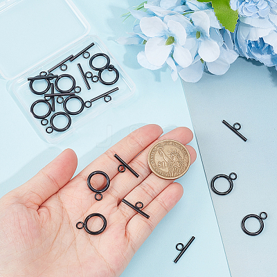 12Pcs 304 Stainless Steel Toggle Clasps STAS-UN0050-83-1