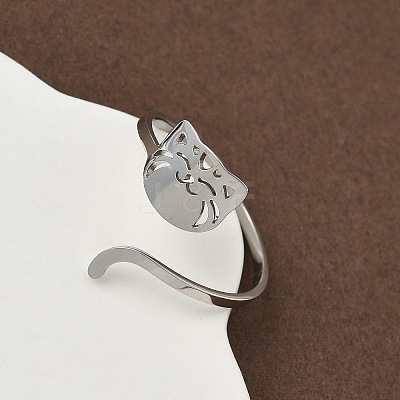 304 Stainless Steel Cuff Rings for Women RJEW-F195-02P-1