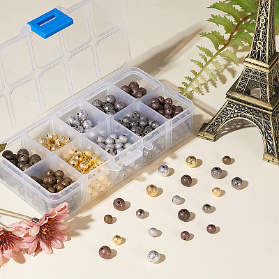 Brass Textured Beads KK-PH0035-88-NF-1