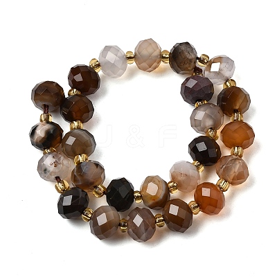 Natural Banded Agate Beads Strands G-D105-B13-1