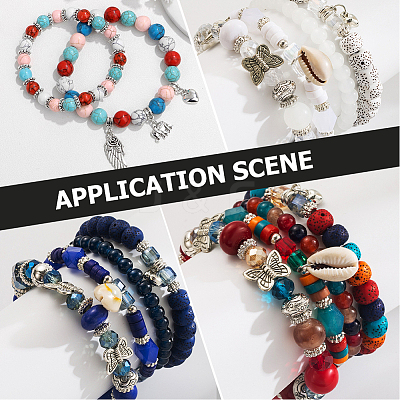 400Pcs 10 Styles Tibetan Style Alloy Spacer Beads TIBEB-PA0001-06-1