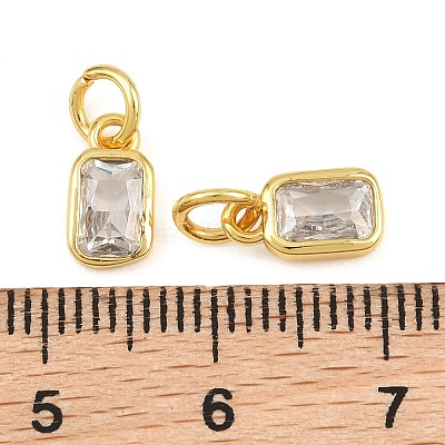 Brass Pave Cubic Zirconia Charms CU-CBA3D67-12G-03-1