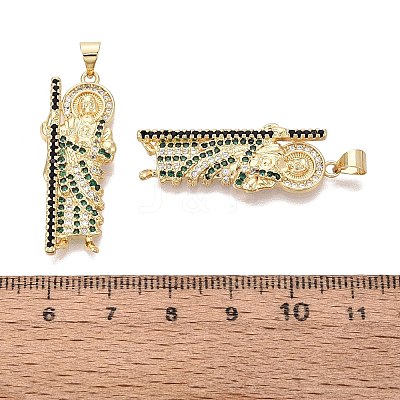 Religion Brass Micro Pave Clear Cubic Zirconia Pendants KK-N287-46H-G-1