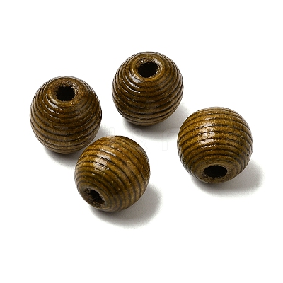 Natural Wood European Beads WOOD-A026-06-1