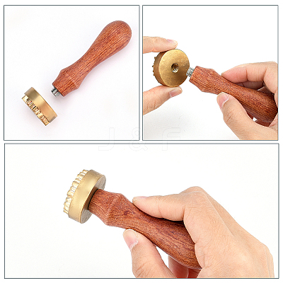1Pc Golden Tone Brass Stamp Head DIY-OC0012-39B-1