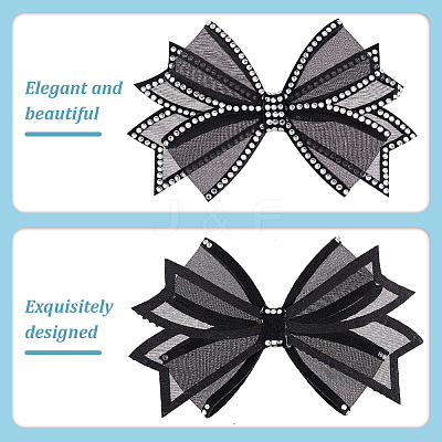 4Pcs 2 Colors Bowknot Polyester Rhinestone Shoe Decorations FIND-GO0002-32-1