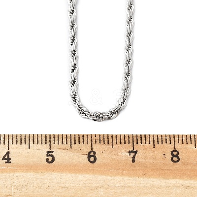 Tarnish Resistant 304 Stainless Steel Rope Chain Necklaces NJEW-E026-09P-1