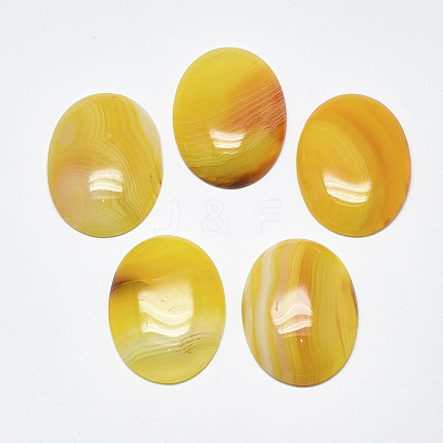 Natural Banded Agate/Striped Agate Cabochons X-G-T122-22F-1