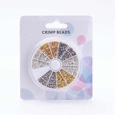 1 Box 3 Color Brass Crimp Beads KK-JP0010-04-1