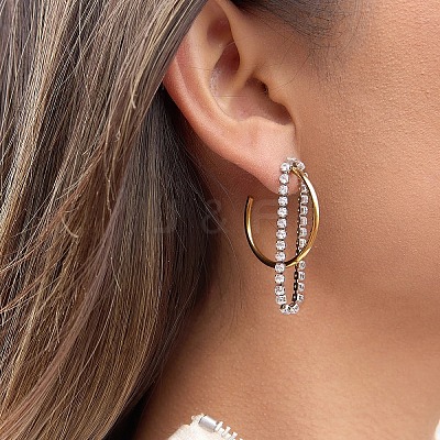 304 Stainless Steel Cubic Zirconia Stud Earrings for Women SD6201-1