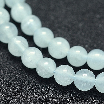 Natural Aquamarine Beads Strands G-P342-10-4mm-A-1