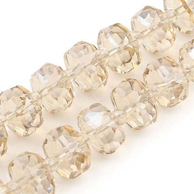 Transparent Electroplate Glass Beads Strands EGLA-P062-01A-PL03-1