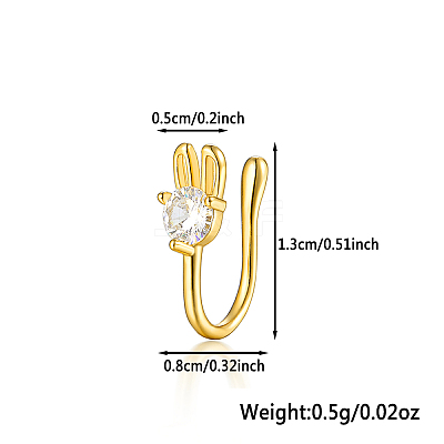 S925 Silver Flower Butterfly Rabbit Star Nose Clip Fashion Jewelry MA2524-11-1
