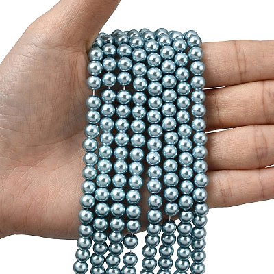 Eco-Friendly Grade A Glass Pearl Beads HY-J002-6mm-HX084-1
