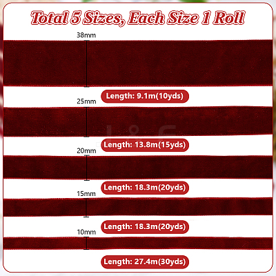 95 Yards Velvet Ribbons Sets OCOR-PH0006-20A-1