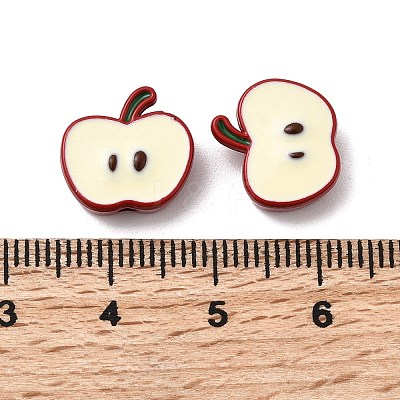 Apple Spray Painted Alloy Beads FIND-C075-02B-1