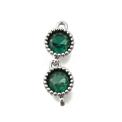 Brass Pave Cubic Zirconia Connector Charms KK-N289-26-1