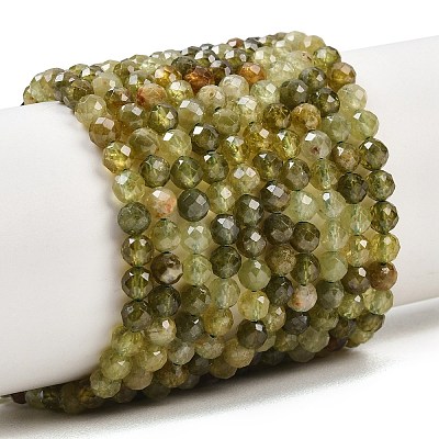 Natural Green Garnet Beads Strands G-B181-A01-4mm-1