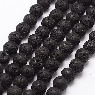 Natural Lava Rock Bead Strands X-G-A163-03-8mm-1