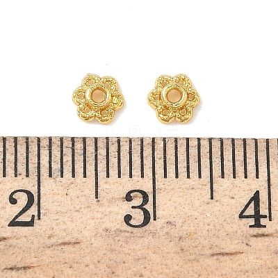 Flower Brass Bead Caps KK-P342-03G-1
