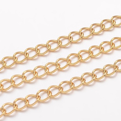 Ion Plating(IP) 304 Stainless Steel Curb Chains CHS-K005-03G-0.6mm-1
