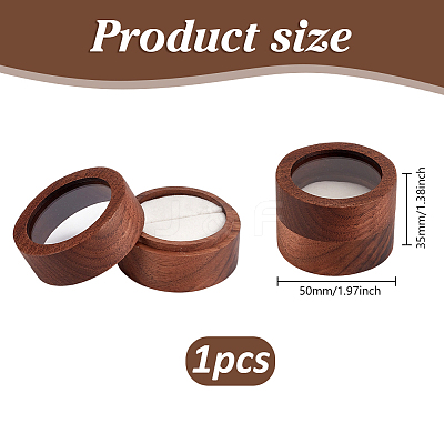 1-Slot Round Wood Ring Storage Boxes CON-HY0001-05A-1