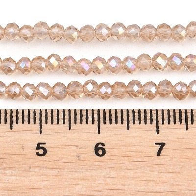 Electroplate Glass Beads Strands X-EGLA-R048-2mm-33-1