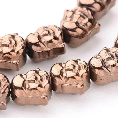Buddha Head Electroplate Non-magnetic Synthetic Hematite Bead Strands G-L426-05E-1