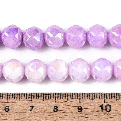 Anti-Tarnish Electroplate Glass Beads Strands X-GLAA-N010-10mm-07-1