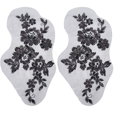 Flower Polyester Embroidery Sew on Appliques PATC-WH0012-32A-1