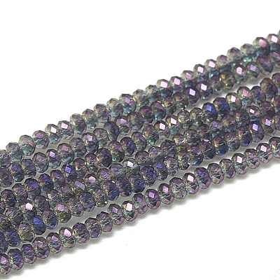 Electroplate Glass Beads Strands EGLA-Q112-D01-1