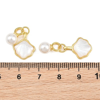 Brass & Natural White Shell Pendants KK-CBA6A75-46G-1