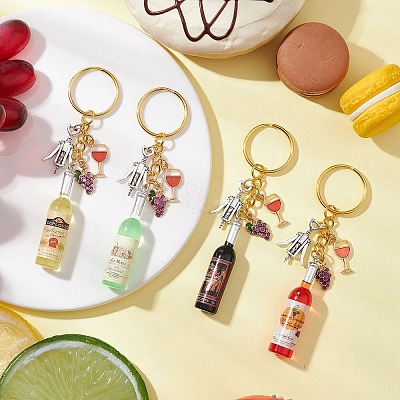 Resin & Glass & Alloy Keychain KEYC-JKC01158-1